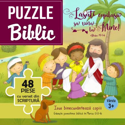 Puzzle Biblic 48 piese - Isus Binecuvântează Copiii